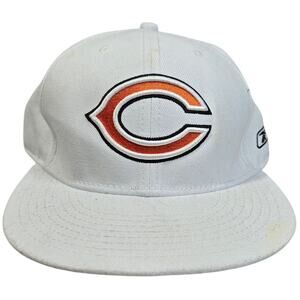 Chicago‎ Bears NFL Reebok Authentic Sideline Fitted Hat Cap White Orange 7 1/4